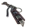 Vintage Leather Charm Keychain