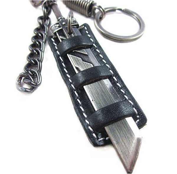 Vintage Leather Charm Keychain